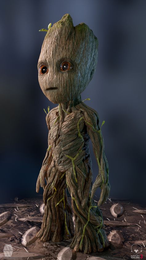 ArtStation - Baby Groot concept (Personal Project), Marcus Whinney Baby Groot Tattoo, Groot Tattoo, The Guardians Of The Galaxy, Groot Marvel, Bark Texture, Guardians Of The Galaxy Vol 2, Pokemon Waifu, Rocket Raccoon, Baby Groot