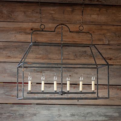 Farmhouse Shop, City Farmhouse, Tin Roof, Farmhouse Lighting, Antique Farmhouse, Candelabra Bulbs, Linear Chandelier, Farm Table, Candle Lanterns