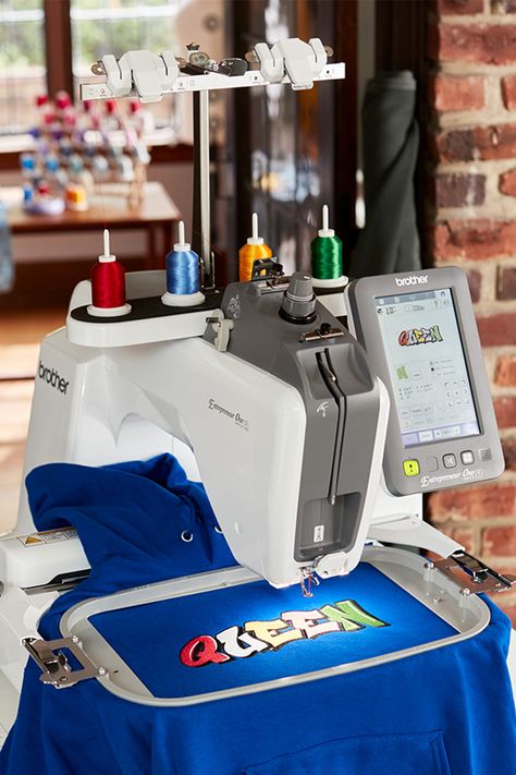 Ideal for embroidery enthusiasts transitioning from flatbed sewing machines to home business embroidery, we have our Entrepreneur One PR1X Single-Needle Embroidery Machine! 🧵✨ With 495 built-in patterns and 33 fonts, plus precision accuracy from the Crosshair 2-Point Positioning Laser, the PR1X is the go-to for empty-nesters and side hustlers. Tap through to learn more. Brother Label Maker, Mens Sewing, Brother Sewing Machine, Mens Sewing Patterns, Brother Embroidery Machine, Alphabet Style, Empty Nesters, Photo Scan, Brother Embroidery