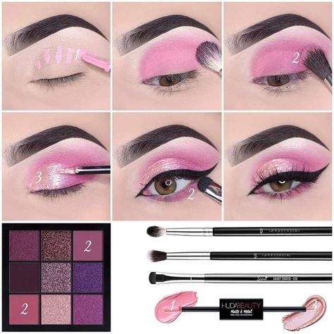 Huda Eyeshadow, Winged Liner Makeup, Make Up Designs, Liner Makeup, Makeup Pictorial, Makeup 2017, Makeup Tutorial Eyeshadow, Eye Makeup Steps, Makijaż Smokey Eye