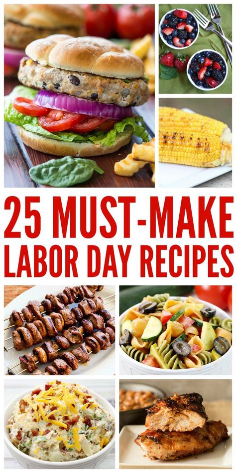 Looking for some delicious recipes for labor day? Check out our 25 Must Make Labor Day Recipes here! Labor Day Grilling Ideas, Labor Day Dinner Ideas, Labor Day Bbq Ideas, Labor Day Meals, Labor Day Food Ideas, Labor Day Food, Labor Day Recipes, Bbq Meals, Patriotic Treats