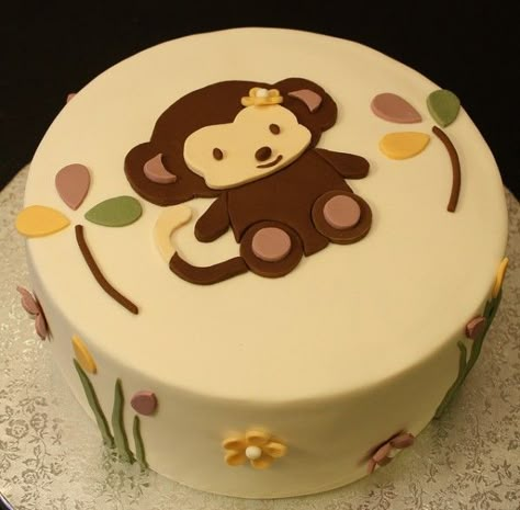 Baby Shower Monkey, Monkey Birthday Cakes, Baby Shower Monkey Theme, Birthday Cake Roses, Cake Designs For Girl, Blackberry Cake, Happy Cake, Monkey Cake, Monkey Baby Shower