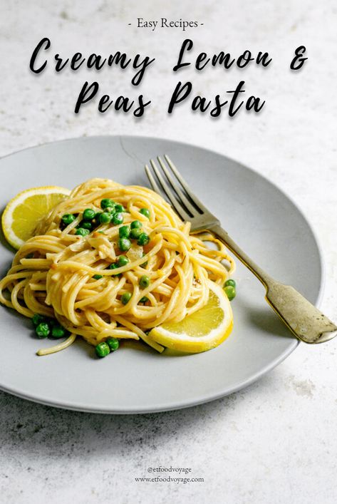 Lemon And Pea Pasta, Lemon Pea Pasta, Peas Pasta, Pea Pasta, Lemon Fish, Prawn Pasta, Chicken Broth Recipes, Pasta Noodle Recipe, Pasta Ingredients