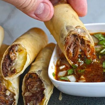 Birria Quesa Spring Rolls - The Food in My Beard Quesa Tacos, Weird Food Combinations, Crazy Food, Food Combinations, Watching Football, Egg Roll Recipes, Weird Food, Egg Rolls, Spring Rolls