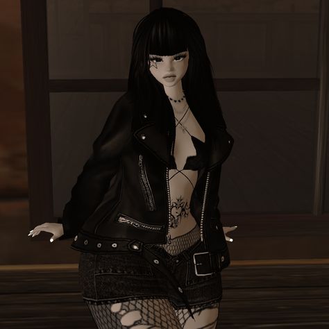 girl goth imvu avatar Goth Imvu Avatar, Emo Y2k, Horror Video Games, Edgy Fashion, Cyberpunk, Avatar, Character Art