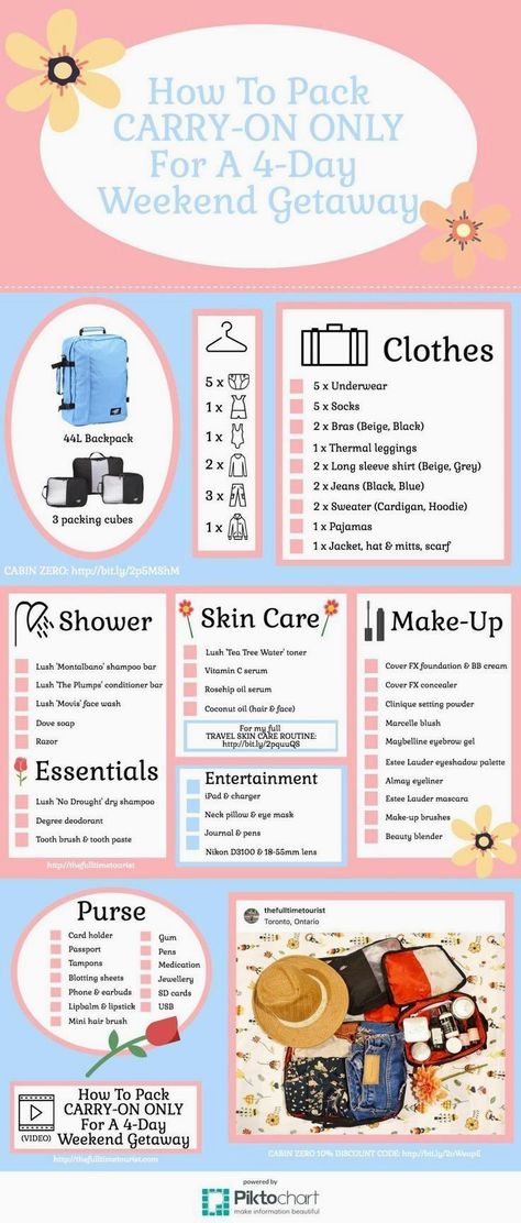 Packing carry-on only is my biggest travel hack. Learn how to avoid pesky airport scenarios with my tips on what to bring on a 4-day weekend adventure! Four Day Weekend, Weekend Packing, Empire Ottoman, Packing List For Cruise, Carry On Packing, Holiday Packing, Packing For A Cruise, Vacation Video, Suitcase Packing