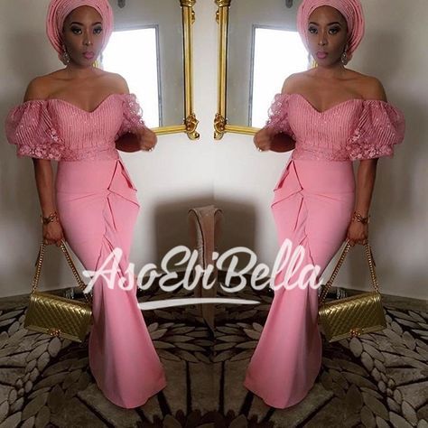 BellaNaija Weddings presents #AsoEbiBella – Vol. 177 – The Latest Aso Ebi Styles Latest Asoebi Styles, Nigerian Dress Styles, Aso Ebi Lace Styles, Mode Prints, Nigerian Lace Styles, African Lace Styles, Lace Gown Styles, Afrikaanse Mode, Lace Dress Styles