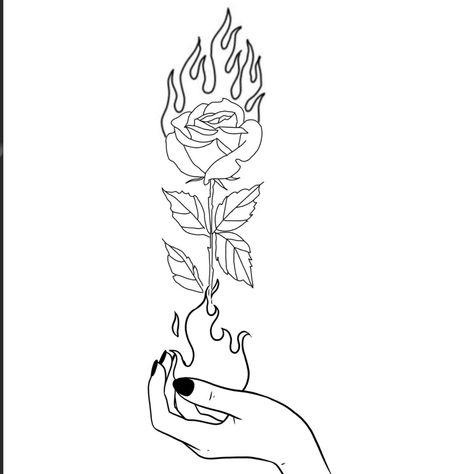 Burning Flower Tattoo, Burning Rose Tattoo, Fire Rose Tattoo, Rose Tattoo Hand, Tattoo Fire, Rose On Fire, Fire Hand, Burning Flowers, Burning Rose