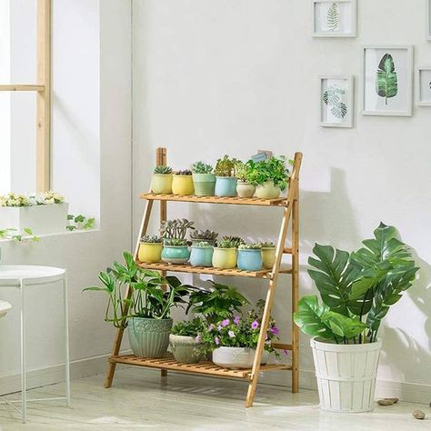 Tall Plant Stand Indoor, Plant Stand Wood, Ladder Plant Stand, Plant Ladder, Corner Plant, Tall Plant Stands, Support Pour Plante, Pot Storage, Plant Stands Outdoor