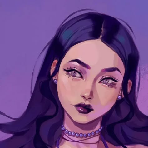 Characters With Purple Hair, Should I Dye My Hair, Dark Violet Hair, Long Purple Hair, Girl With Purple Hair, Aesthetic Profile Picture Cartoon Soft, Dark Purple Hair, Hair Illustration, Violet Hair