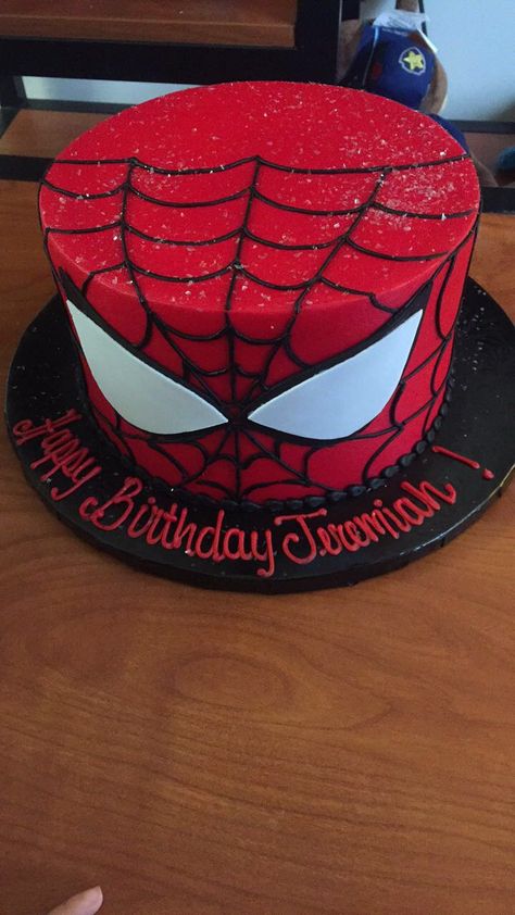 Spider-Man birthday cake!! Spider Man Birthday Cake, Spiderman Birthday Party Decorations, Spider Man Birthday, Spider Cake, Spiderman Birthday Cake, Superhero Birthday Cake, Novelty Birthday Cakes, Spiderman Theme, 4th Birthday Cakes