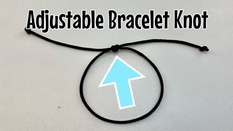 How to tie a simple sliding knot bracelet! Adjustable bracelet knot Bracelet With Thread And Beads, How To Tie A Bracelet Adjustable, How To Tie Off Friendship Bracelets Adjustable Knot, How To Tie A Adjustable Knot, How To Tie A Necklace, How To Tie Bracelet Knots Adjustable, How To Tie A Thread Bracelet, How To Make An Adjustable Knot, How To Make A Knot Bracelet