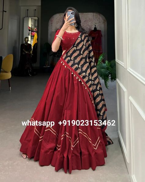 Price: 3750/-❣️ whatsapp us on +919023153462✔️ Pure Cotton Plain With Gota Patti Designer Navratri Special Lehenga #PureCotton #GotaPatti #NavratriLehenga #DesignerLehenga #PlainLehenga #CottonLehenga #NavratriSpecial #TraditionalWear #EthnicFashion #FestiveFashion #ElegantLehenga #GotaPattiWork #ChicNavratri #HandcraftedDesign #FestiveAttire #CottonChic #TraditionalElegance #LehengaStyle #Navratri2024 #FashionInspiration Plain Lehenga, Elegant Lehenga, Cotton Lehenga, Ed Design, Lehenga Red, Lehenga Style, Navratri Special, Ethnic Wear, Ethnic Fashion