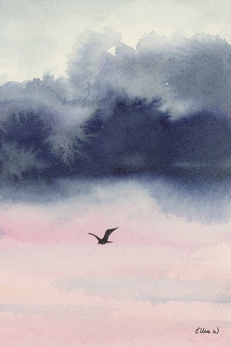 Landscapes — Ellen Wilberg Simple Watercolour Ideas For Beginners, Watercolour Inspiration Landscape Easy, Easy Watercolor Landscapes For Beginners, Watercolor Simple Art, Simple Watercolor Paintings For Beginners Ideas, Watercolour Landscape Easy, Watercolour Inspiration Landscape, Small Watercolor Paintings Easy, Watercolour Calendar