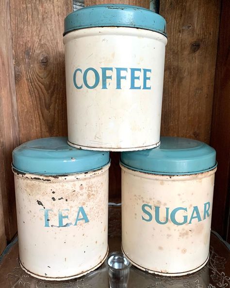 Vintage Collectables on Instagram: “Vintage Tala storage tins - tea, coffee & sugar. Will sell as a set - follow the Etsy shop link in my bio. #forsale #ceeceevintage…” Vintage Collectables, Tea And Coffee, Vintage Tins, Vintage Tea, Coffee Cans, Vintage Collection, Coffee Tea, Tin, Etsy Shop