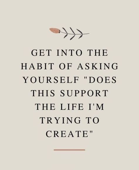 🌸 Today I want to share with you a simple yet powerful question that has helped me immensely on my journey towards creating a life that aligns with my values and aspirations. 💭 "Get into the habit of asking yourself, Does this support the life I'm trying to create?" 🌱 This question has become my go-to whenever I'm faced with a decision, big or small. It allows me to pause and reflect on what truly matters to me and what steps I need to take to live a life that feels fulfilling and authentic... Life Decision Quotes, I Want Quotes, Decision Quotes, Want Quotes, Create Quotes, Life Decisions, Biblical Inspiration, My Values, Life Improvement