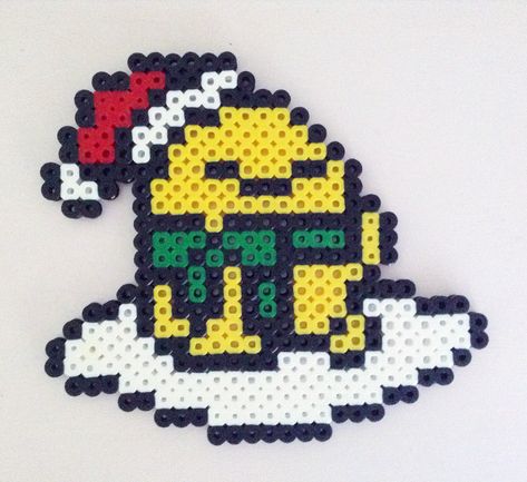 Pixel Gudetama, Gudetama Perler Beads, Gudetama Perler, Gudetama Pixel Art, Perler Bead Coasters Patterns, Nintendo Christmas, Perler Designs, Christmas Perler Beads, Hamma Beads Ideas