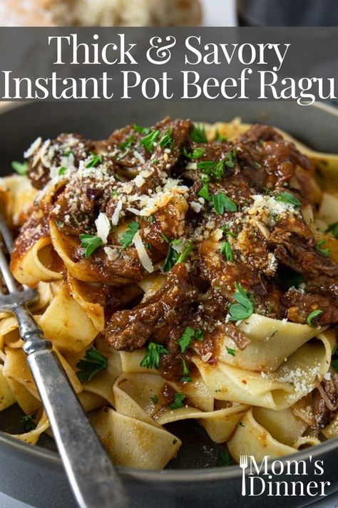 Instant Pot Beef Ragu Pappardelle, Italian Shredded Beef, Shredded Beef Ragu, Pasta With Parmesan Cheese, Beef Shoulder Roast, Beef Ragout, Beef Ragu Recipe, Instant Pot Stew, Beef Pasta Recipes