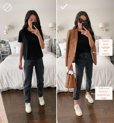 how to style everlane cheeky jeans // simple tips for styling straight jeans Everlane Outfit, Stylish Jeans Outfit, Style Straight Leg Jeans, Straight Jeans Outfit, Outfits For Petite, Outfit Petite, Straight Leg Jeans Outfits, Legs Outfit, Jeans Outfit Winter