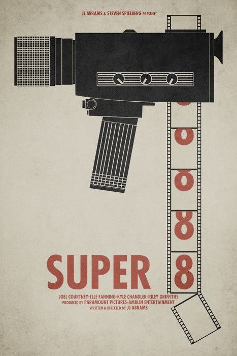 Super 8 Film Posters Art, Best Movie Posters, Film Posters Minimalist, Minimal Movie Posters, Minimal Poster, Cinema Posters, Movie Posters Minimalist, Super 8, Alternative Movie Posters