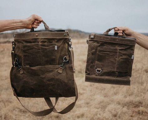 Barebones Harvesting & Gathering Bag: Great for Foraging Trips Foraging Bag, Fanny Pack Style, Waxed Canvas Bag, Mushroom Hunting, Perfect Picnic, Fresh Cut Flowers, Dark Khaki, Slate Gray, Fresh Cut