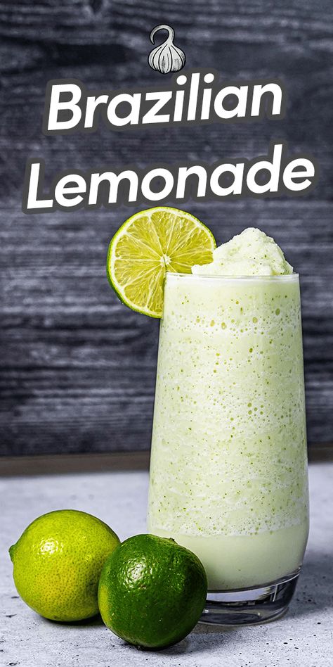 This Brazilian Lemonade (Limeade) might just be the perfect summer drink! Cold, refreshing, sweet and immensely satisfying - it's the ultimate summer party drink! Via @umamiology Brazilian Limeade, How To Make Crisps, Summer Party Drink, Light Summer Dinners, How To Make Lemonade, Brazilian Lemonade, Limeade Recipe, Brazilian Recipes, Pineapple Lemonade