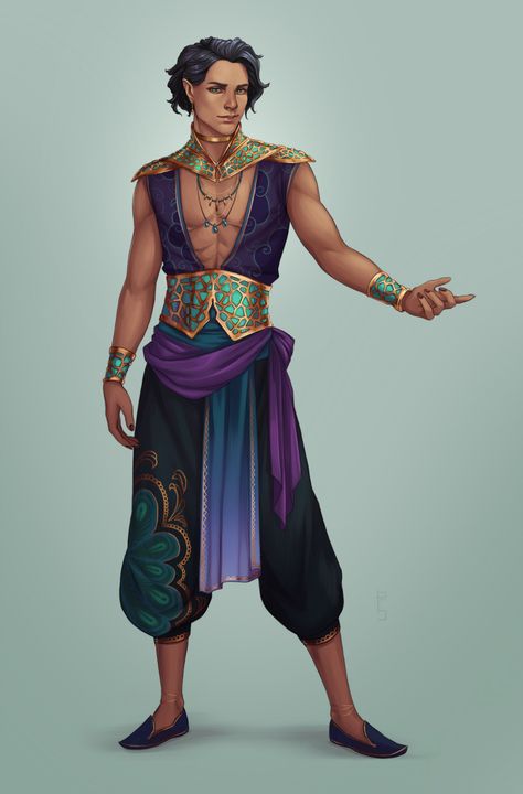 Rachel Denton, Dnd Clothes, Drawing Training, Desert Clothing, Desert Outfit, Art Outfits, Dungeons And Dragons Characters, Fantasy Male, Arte Fantasy