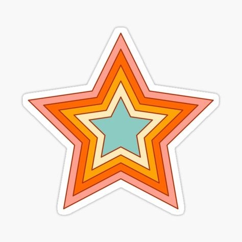 Groovy Stickers Aesthetic, Groovy Stickers, Groovy Rainbow, Rainbow Star, Star Stickers, Book Ideas, Punch Needle, Star Designs, Top Artists