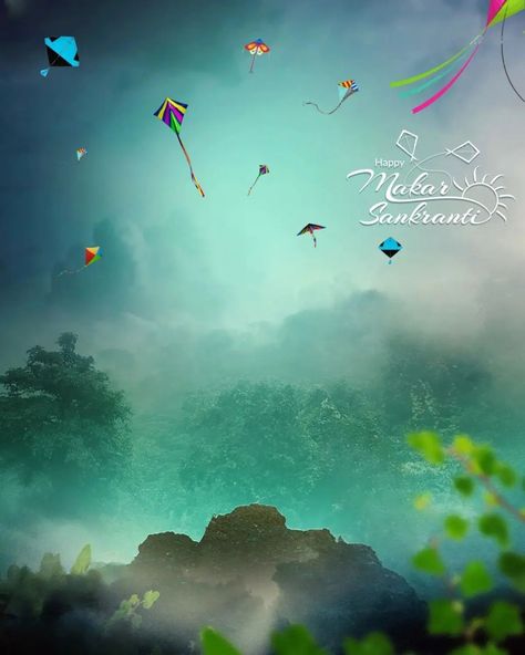 Sky Photo Editing, Makar Sankranti Background, Sankranti Background, Makar Sankranti Photo, Happy Birthday Banner Background, Makar Sankranti Image, Kites Flying, Photoshop Landscape, Photoshop Hair