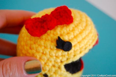 Free Pattern Friday! Ms. Pac-man | craftyiscool Craft Markets, Eyeglass Holder, Pac Man, Crochet Videos, Crochet For Kids, Labor Day, Long Weekend, Crochet Toys, Happy Friday