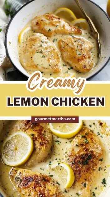 Looking for a rich and zesty dinner? This Creamy Lemon Chicken Recipe delivers juicy chicken breasts smothered in a luscious, tangy sauce that’s perfect for any occasion. Whether it’s a quick weeknight meal or a special dinner, this dish will have everyone asking for seconds. Don’t miss out – get the full recipe now! #lemonchicken #chickendinner #creamychicken #easyrecipes #dinnerideas #lemonrecipes #weeknightmeals #comfortfood #quickdinner Lemon Chicken And Broccoli, Baked Creamy Lemon Chicken, Juicy Lemon Pepper Chicken, Lemon Cream Sauce For Chicken, Creamy Lemon Sauce For Chicken, Longhorn Lemon Garlic Chicken, Lemon Chicken Recipe Crockpot, Fresh Lemon Recipes Healthy, Healthy Creamy Chicken Recipes