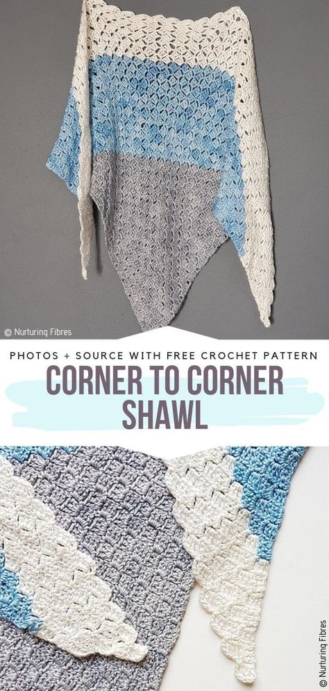 Corner To Corner Shawl Free Crochet Pattern #crochetshawl C2c Shawl, Crochet Triangle Shawl Pattern, Crochet C2c Pattern, Crochet Prayer Shawls, C2c Patterns, Crocheted Shawls, Crochet Shawl Free, Crochet Lace Shawl, Corner Crochet