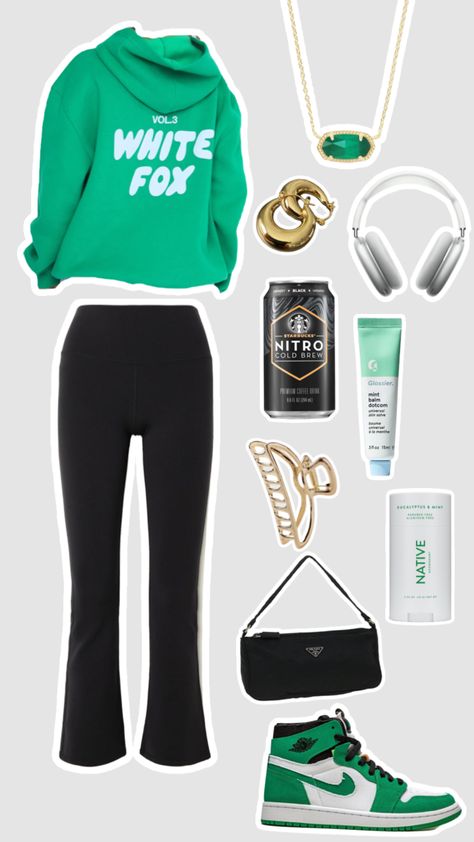 got this hoodie the other day💚 #whitefox #outfitinspo #preppy #preppyinspo Whitefox Boutique Outfit, Whitefox Boutique Hoodie, White Fox Hoodie, Fox Hoodie, Hoodie Fits, White Fox, Nike Hoodie, Hoodie Outfit, Preppy Outfits