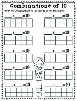 Math Kindergarten Worksheets, Combinations Of 10, Family Activities Kindergarten, Addition And Subtraction Within 20, Counting Backwards, Numbers Activities, Math Rti, Subtraction Within 20, Math Fact Worksheets