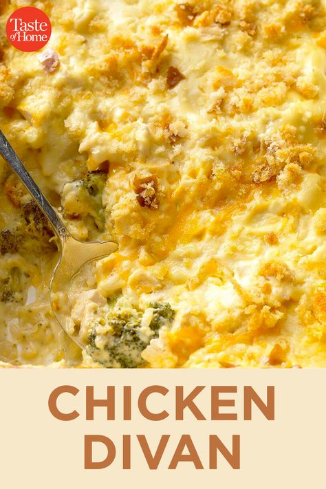 Chicken Divan Casserole With Rice, Chicken Divan Recipe Easy, Casserole With Rice, Chicken Divan Casserole, Chicken Divan Recipe, Chicken Broccoli Cheese, Chicken Divan, Pot Pies Recipes, Broccoli Cheese