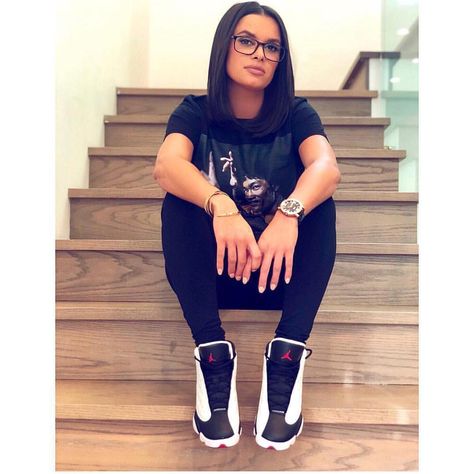 @joytaylortalks Rocking the @jumpman23 He Got Game Jordan 13s! 🔥🔥🔥🔥🔥 catch Her on the Heard on FS1! #sayitwityakickz #sneakernews… Ladies Jordans Outfits, Jordan 23 Outfit Women, Jordan 13 Outfits Women, Black Jordan 1 Outfit Women, Jordan 13 Outfits, Maria Taylor, Jordans Outfits, Jordan 1 Outfit Women, Joy Taylor