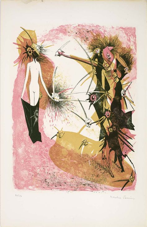 Morris Louis, Dorothea Tanning, Eva Hesse, Peggy Guggenheim, Louise Bourgeois, Max Ernst, Lithograph Print, Fantastic Art, Look Here