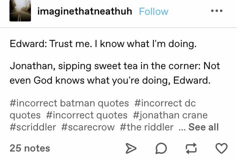 Scriddler Fan Art, Gotham Funny, Gotham Rogues, Batman Memes, Dc Funny, Scarecrow Batman, Riddler Gotham, Dc Fanart, Gotham News