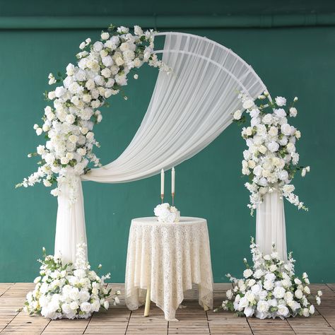 Wedding artificial flower iron arch stand,silk fake flowers floral Decoration,metal circle grid arch stage background decoration shelf * Name: Wedding iron circle grid arch stand with flowers * Specification: As the picture show * Condition: New *Occasion: Party/wedding/Christmas/hotel/anniversary/birthday/New Year's * Material: Iron , silk , plastic , pearl sponge * Color: White , gold , black * Size: flower row(As the picture show)                        Wedding iron circle grid arch stand ,   1m*1m=39.37in*39.37in / 1.5m*1.5m=59.05in*59.05in / 1.8m*1.8m=70.86in*70.86in / 2.0m*2.0m=78.74in*78.74in * Package including:  flower or flower add stand Please note: Applications scene: office,leisure, bedroom, living room, coffee table, windowsill,Balcony and so on. Application holiday:Wedding, White Wedding Circle Arch, Circle Backdrop With Flowers, Gold Ring Flower Backdrop, White Metal Arch Wedding, Circle Wedding Arch White Flowers, Hotel Anniversary, Gold Circle Arch With Flowers, Flower Wedding Arch, Circle Wedding Arch