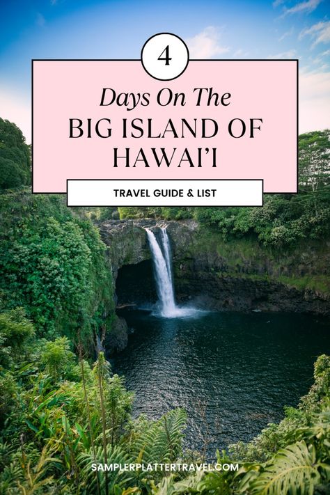 Explore this fast-paced Big Island Itinerary featuring snorkeling with manta rays, volcano hikes in a national park, and beach relaxation. #BigIslandHawaii #BigIslandItinerary #HawaiiBucketList Best Things To Do On The Big Island, Hawaii Big Island Bucket List, 4 Day Big Island Itinerary, Big Island Hawaii One Day, Big Island Hikes Hawaii, Night Swimming, Hawaii Travel Guide, Rainbow Falls, Volcano National Park