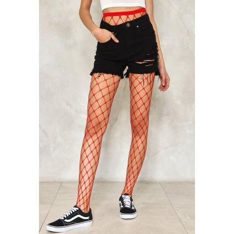 Nasty Gal Net Results Fishnet Tights ($16) ❤ liked on Polyvore featuring intimates, hosiery, tights, red, high rise tights, red stockings, net tights, fishnet stockings and fishnet hosiery Red Fishnet Tights, Red Pantyhose, Red Fishnets, Net Tights, High Waisted Tights, Net Stockings, Red Tights, Red Stockings, Clothing Guide