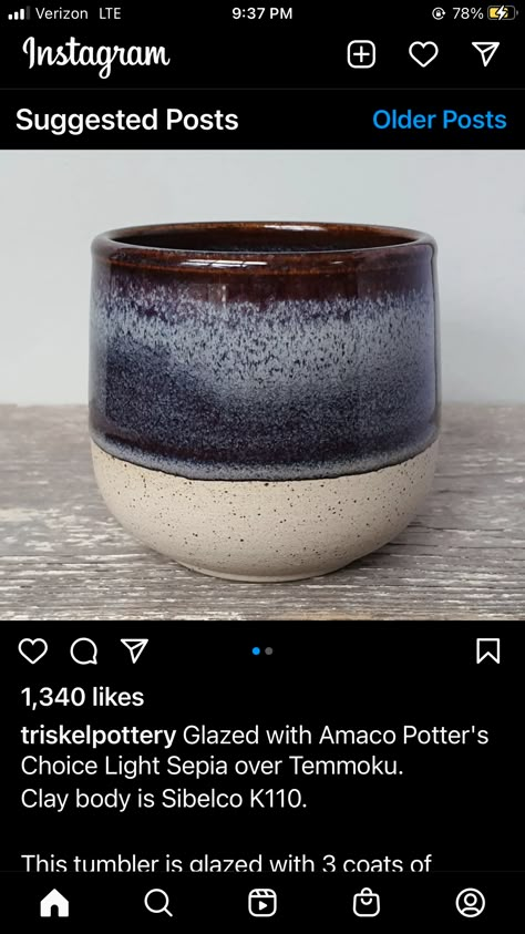 Amaco Temmoku Glaze Combinations, Temmoku Amaco, Amaco Glaze Combos, Light Sepia Glaze Combinations, Temmoku Glaze Combos, Coyote Glaze Layering, Snow Over Obsidian Glaze, Speckled Plum Glaze Combinations, Coyote Amethyst Glaze