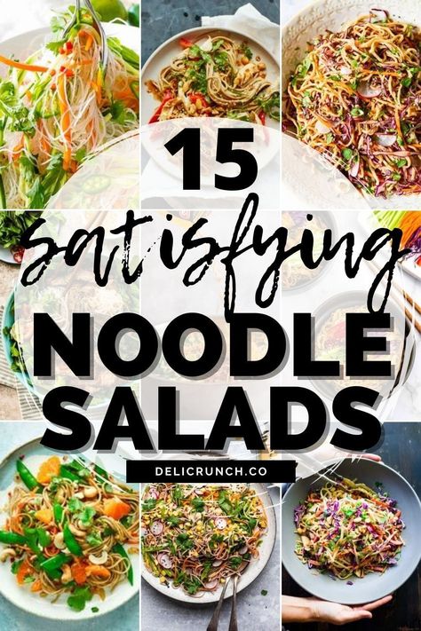 Cold Noodle Bowl Recipes, Cold Asian Chicken Noodle Salad, Salads With Noodles, Fried Noodle Salad, Asian Noodle Salad Recipes Cold, Cold Noodle Salad Summer, Cold Rice Noodle Recipes, Cold Ramen Noodle Recipes, Cold Rice Noodle Salad