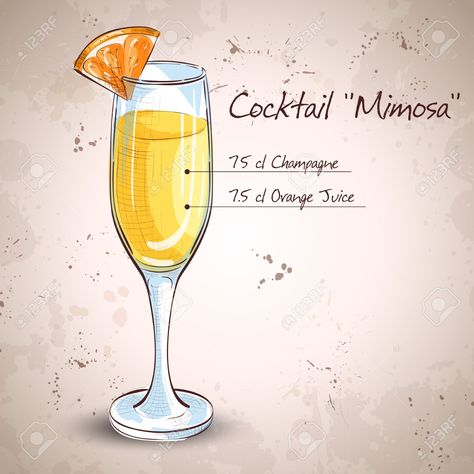 Blue Curacao Drinks, Mimosa Drink, Champagne Orange, Cocktails Vector, Beer Menu, Cocktail Shots, Recipe Drawing, Cocktail Art, Pretty Drinks