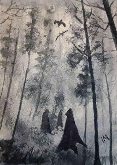 Forest Sketch, Classical Paintings, Haunted Tree, Forest Drawing, An Old Soul, Gothic Themes, Shell House, Dark Paintings, Arte Grunge