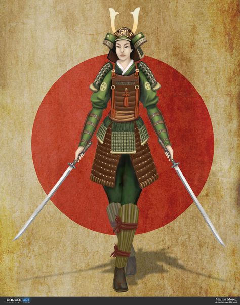 ArtStation - Onna-Bugeisha, Lilly Mist Onna Bugeisha, Female Samurai, Japan Culture, Samurai Art, Nose Art, Japanese Outfits, Japanese Tattoo, Japanese Culture, Larp