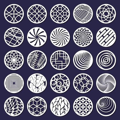 Laser cut round abstract decorative patt... | Premium Vector #Freepik #vector #round-ornament #decorative-circle #circle-ornament #laser-cut Mediterranean Mosaic Tile, 2d Pattern, Jali Work, Cookie Vector, Circle Abstract, Laser Cut Decor, Doodle Background, Space Animals, Memphis Pattern