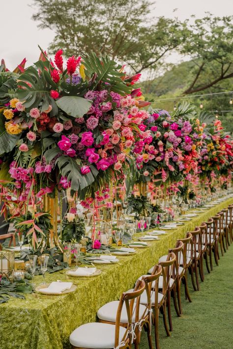 Karen Tran, Tropical Wedding Decor, Green Wedding Inspiration, Safari Theme Birthday, Costa Rica Wedding, Beach Wedding Flowers, Hawaiian Theme, Luxury Event, Asian Wedding