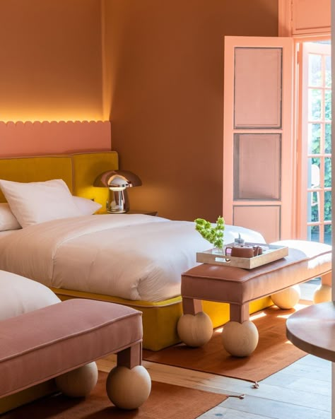 Yellowtrace on Instagram: “As a French-style mansion in the heart of Mexico City, this circa-1913 guest house joyfully straddles both worlds. And @andresgandresg…” French Style Mansion, Parisian Mansion, House Mexico, House In Mexico, Houses In Mexico, Common Thread, Bedroom Headboard, Eclectic Design, Mid Century House