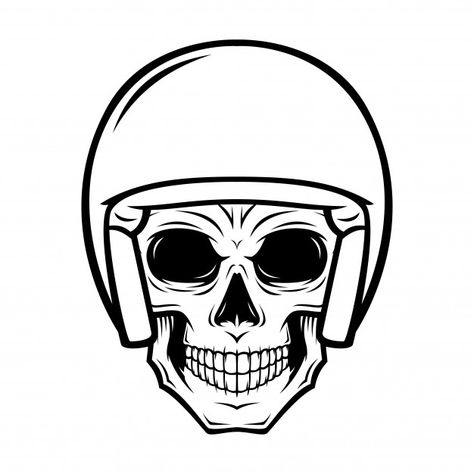 Helmet Skull Illustration Premium Vector Skull Motorcycle, Helmet Tattoo, Skull Helmet, Motorcycle Tattoos, Biker Tattoos, Arte Alien, Troy Lee, Skull Illustration, Vintage Icons